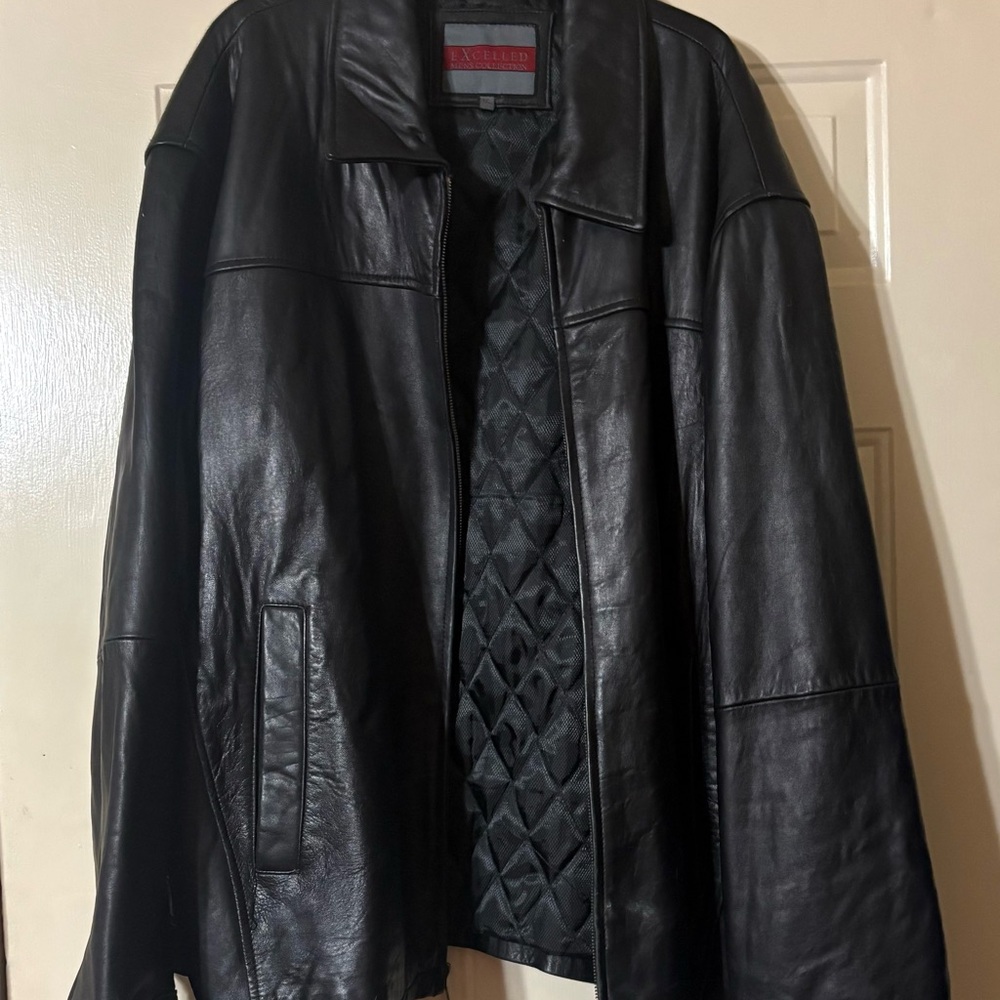 Men's Black Leather Jacket - Picture 3 of 16